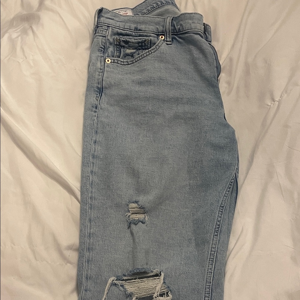 GAP Women's Denim Straight Leg Distressed 90s Jeans